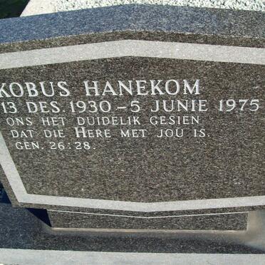 HANEKOM Kobus 1930-1975