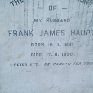 HAUPT Frank James 1891-1950