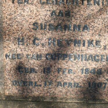 HEYNIKE Susanna H.C. nee VAN COPPENHAGEN 1848-1907