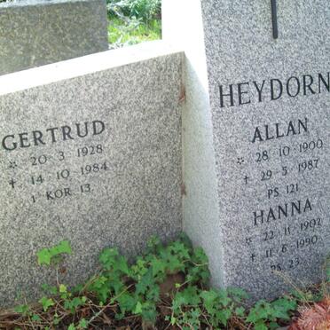 HEYDORN Allan 1900-1987 &amp; Hanna 1902-1990 :: HEYDORN Getrud 1928-1984