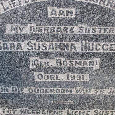 HUGGETT Sara Susanna nee BOSMAN -1931