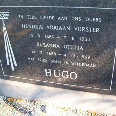 HUGO Hendrik Adriaan VORSTER 1886-1955 &amp; Susanna Otillia 1888-1969