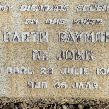 JONG Garth Raymond, de -1960