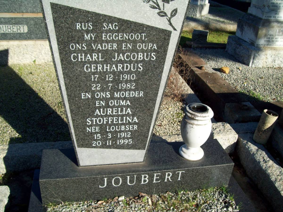 JOUBERT Charl Jacobus Gerhardus 1910-1982 &amp; Aurelia Stoffelina LOUBSER 1912-1995
