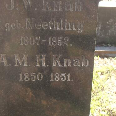 KNAB J.W. nee NEETHLING 1807-1852 :: KNAB A.M.H. 1850-1851
