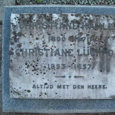 KAHLER Christiane 1800-1871 :: LUCKHOFF Christiane 1853-1857