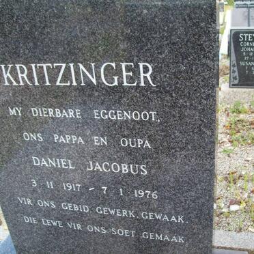 KRITZINGER Daniel Jacobus 1917-1976