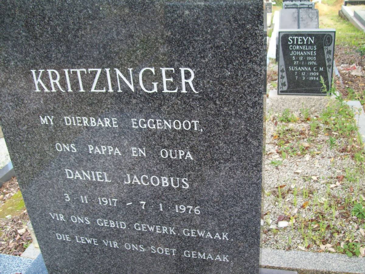 KRITZINGER Daniel Jacobus 1917-1976