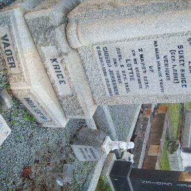 KRIGE Sukey nee RABIE -1935 :: KRIGE Lottie -1951 :: KRIGE Gideon Johannes 1880-1962