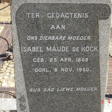 KOCK Isabel Maude, de 1869-1950