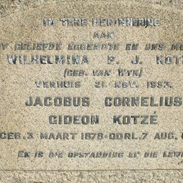 KOTZE Jacobus Cornelius Gideon 1878-1962