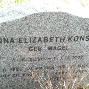 KONSTAM Anna Elizabeth nee MAGEL 1909-2002