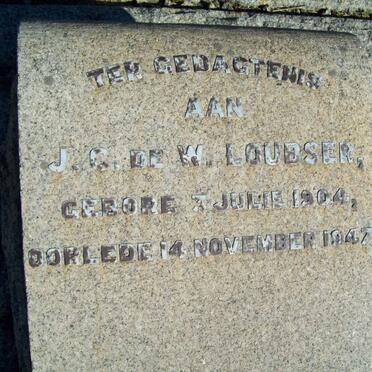 LOUBSER J.C. de W. 1904-1947