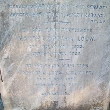 LOUW Adriaan Johannes 1828-1888 &amp; Martha Jacoba 1835-1900 :: LOUW A.J. 1878-1882