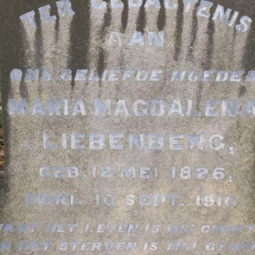 LIEBENBERG Maria Magdalena 1826-1910