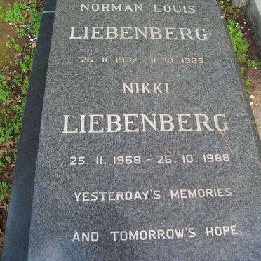 LIEBENBERG Norman Louis 1937-1985 :: LIEBENBERG Nikki 1968-1988