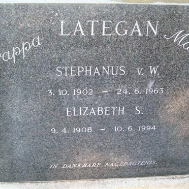 LATEGAN Stephanus v.W. 1902-1963 &amp; Elizabeth S. 1908-1994