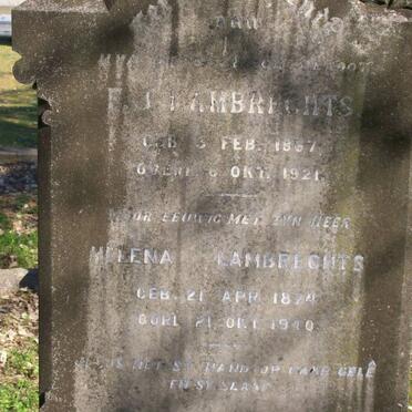 LAMBRECHTS F.J. 1867-1921 &amp; Helena 1874-1940