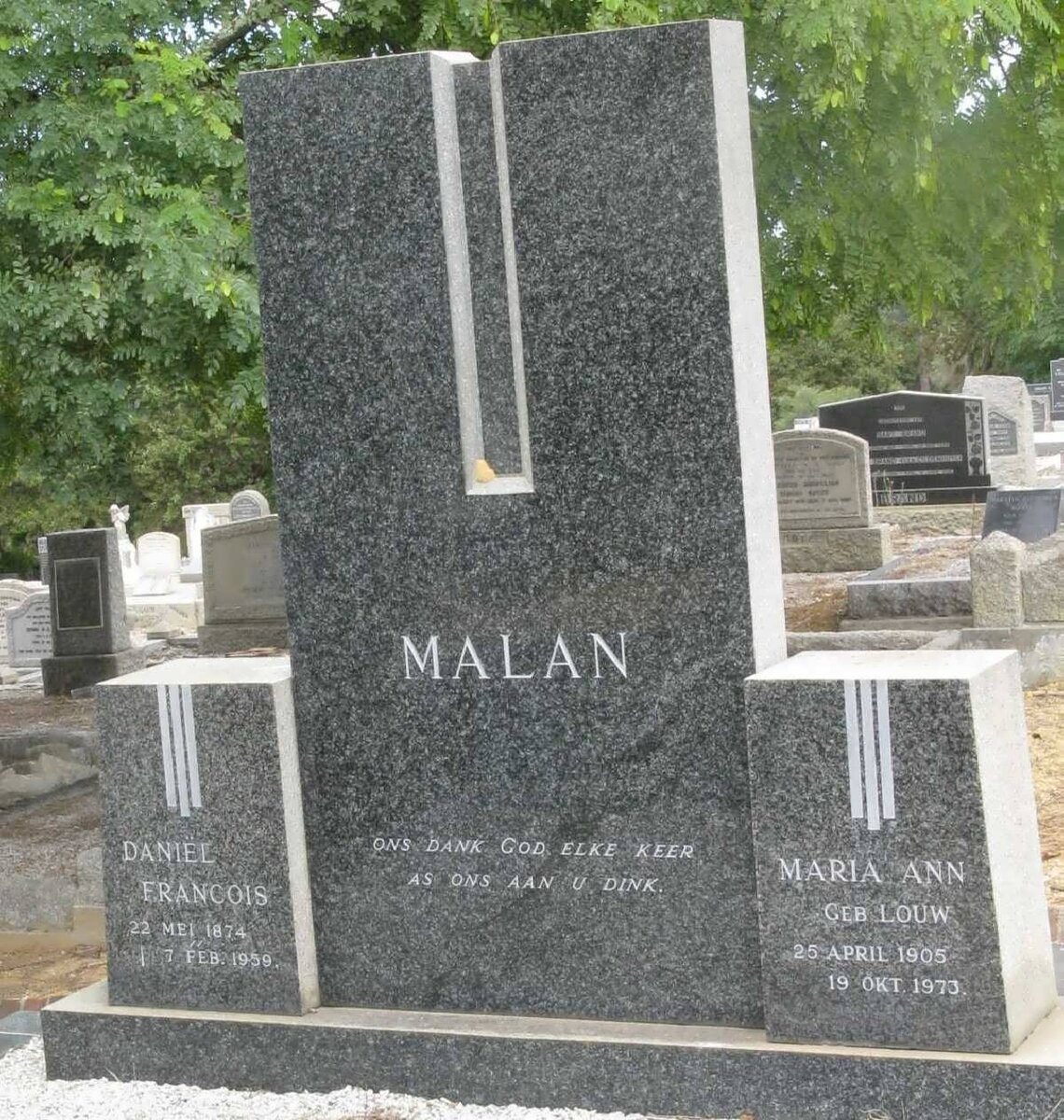 MALAN Daniel Francois 1874-1959 &amp; Maria Ann LOUW 1905-1973