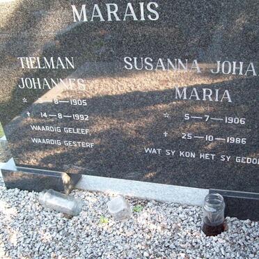 MARAIS Tielman Johannes 1905-1992 &amp; Susanna Johanna Maria 1906-1986
