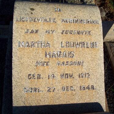 MARAIS Martha Louwrene nee BASSON 1917-1948