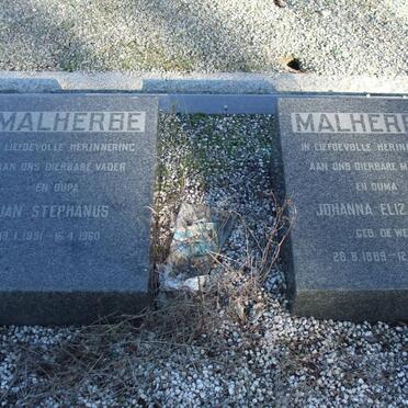 MALHERBE Jan Stephanus 1891-1960 &amp; Johanna Elizabeth DE WET 1889-1960