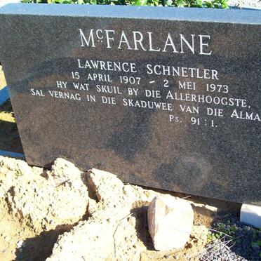 McFARLANE Lawrence Schnetler 1907-1973