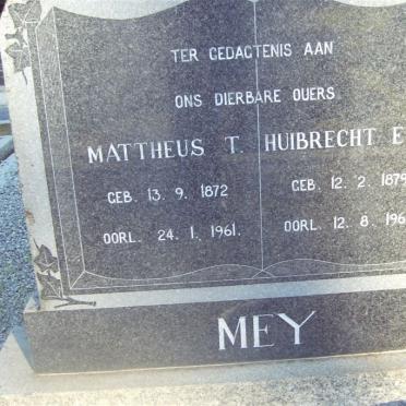 MEY Mattheus T. 1872-1961 &amp; Huibrecht E.C. 1879-1962