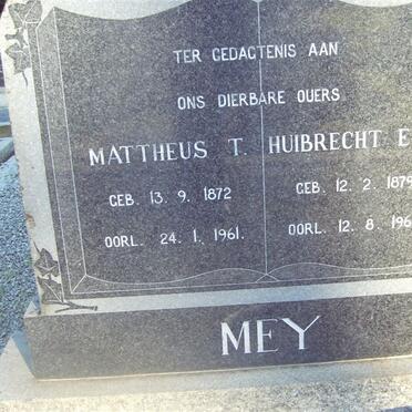 MEY Mattheus T. 1872-1961 &amp; Huibrecht E.C. 1879-1962
