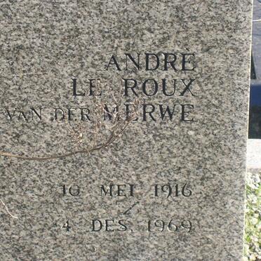MERWE, van der  - vanne
