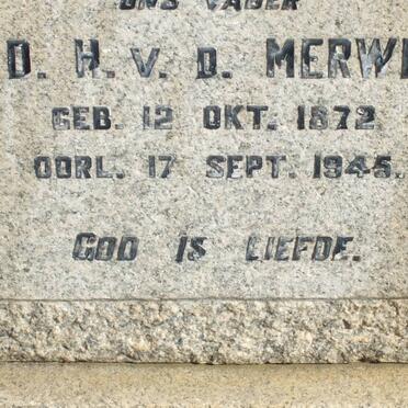MERWE D.H., v.d. 1872-1945