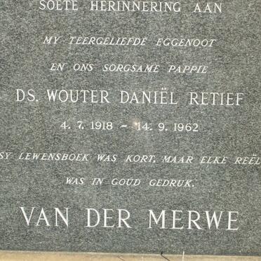 MERWE Wouter Daniel Retief, van der 1918-1962