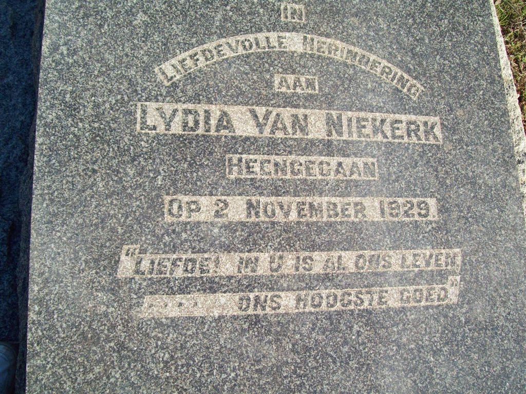 NIEKERK Lydia, van -1929