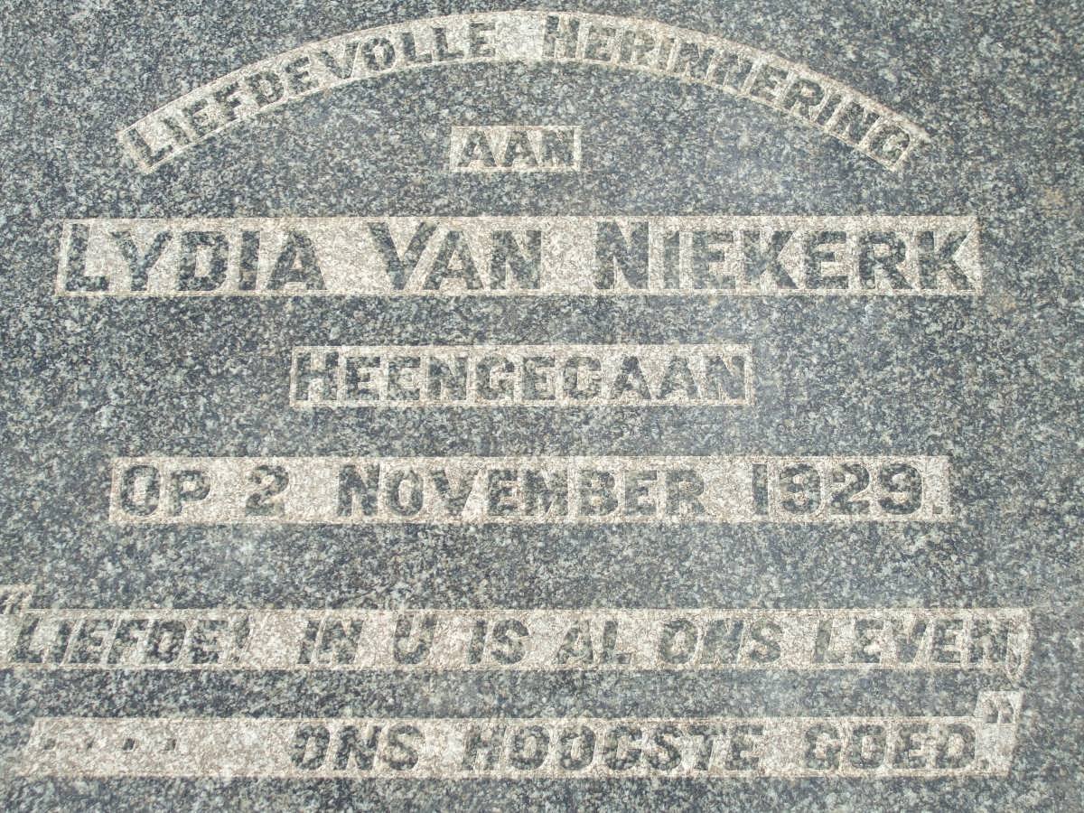 NIEKERK Lydia, van -1929