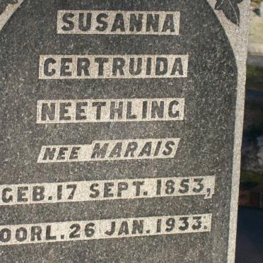 NEETHLING Susanna Gertruida nee MARAIS 1853-1933
