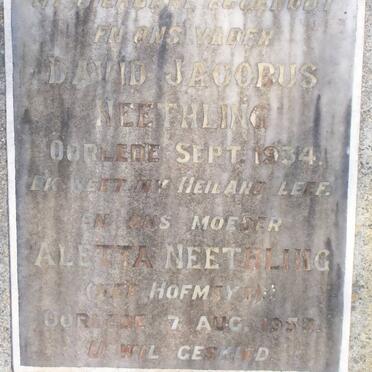 NEETHLING David Jacobus -1934 &amp; Aletta HOFMEYR -1953