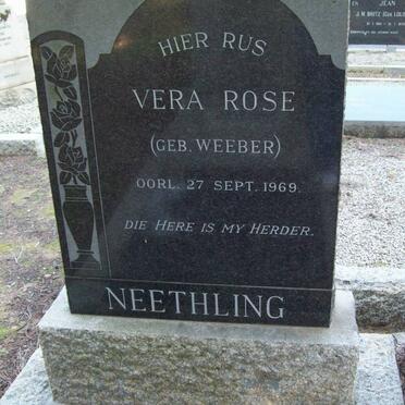 NEETHLING Vera Rose nee WEEBER -1969