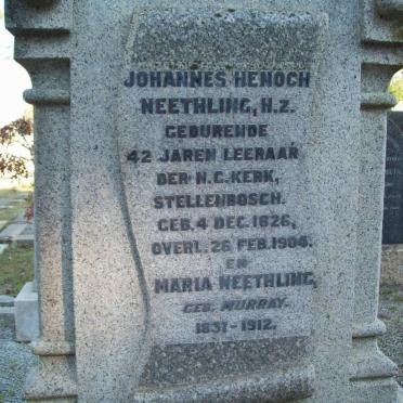 NEETLING Johannes Henoch 1826-1904 &amp; Maria MURRAY 1931-1912