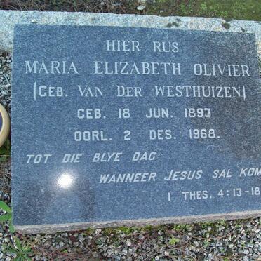 OLIVIER Maria Elizabeth nee VAN DER WESTHUIZEN 1893-1968 :: OLIVIER Johan_2