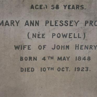 PROWSE Mary Ann Plessey nee POWELL 1848-1923