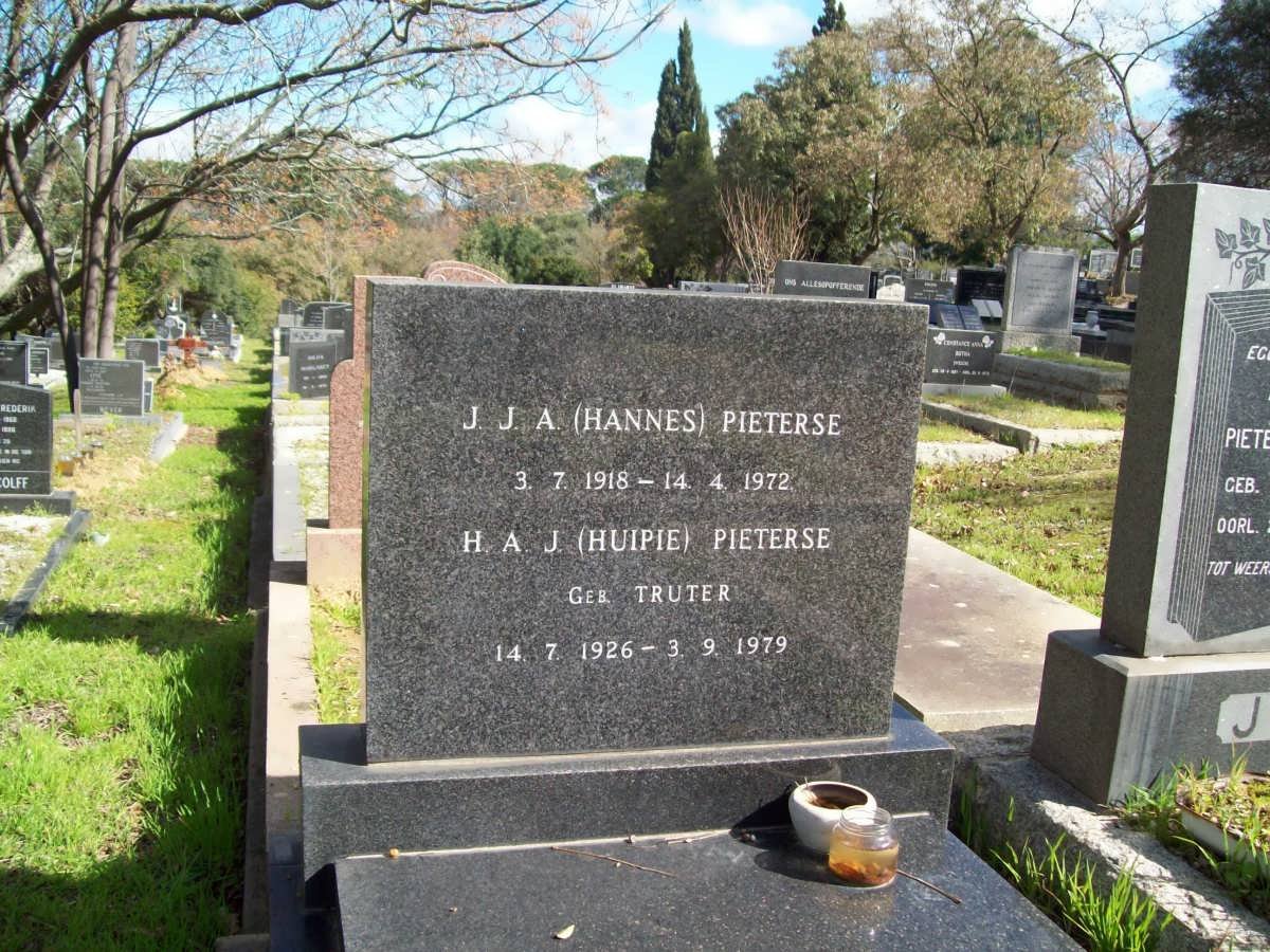 PIETERSE J.J.A. 1918-1972 &amp; H.A.J. TRUTER 1926-1979