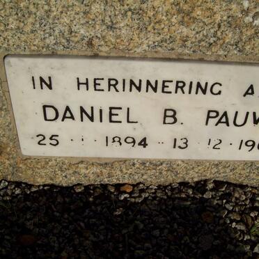 PAUW Daniel B. 1894-1961