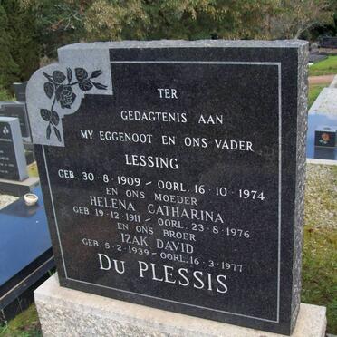 PLESSIS Lessing, du 1909-1974 &amp; Helena Catharina 1911-1976 :: DU PLESSIS Izak David 1939-1977