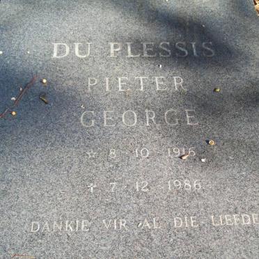 PLESSIS Pieter George, du 1916-1986