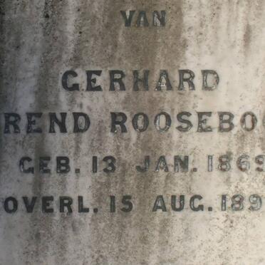 ROOSEBOOM Gerhard Arend 1869-1897