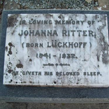 RITTER Johanna nee LUCKHOFF 1841-1922