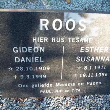 ROOS Gideon Daniel 1909-1999 &amp; Esther Susanna 1911-1986