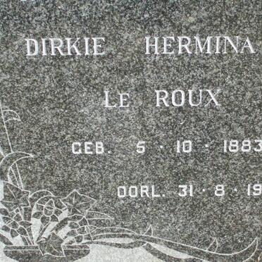 ROUX Dirkie Hermina, le 1883-1968