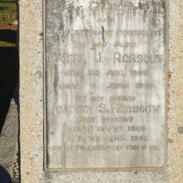 ROSSOUW Daniel J. 1865-1939 &amp; Aletta S. MOUTON 1868-1941