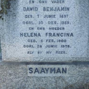 SAAYMAN Dawid Benjamin 1897-1959 &amp; Helena Francina 1900-1979
